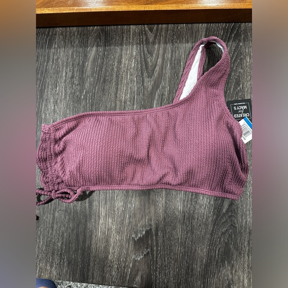 NWT Salt + Cove Sandy Ribbed One-Shoulder Bikini Top - Picture 2 of 5